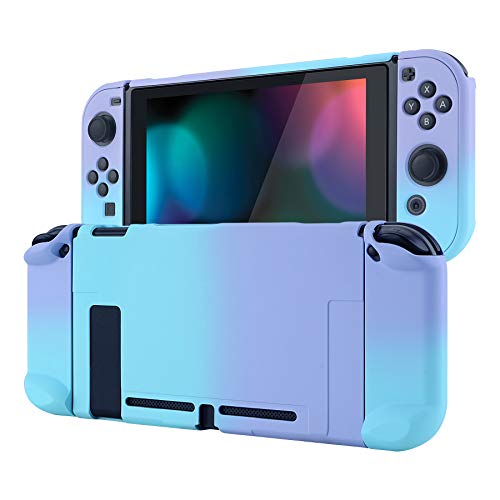 eXtremeRate PlayVital Funda para Nintendo Switch Carcasa Estuche Acoplable Protector Tacto Suave Case de Joycons Protectora Duradera Cover Cáscara para Control Switch Joy-con Consola(Azul&Violeta)