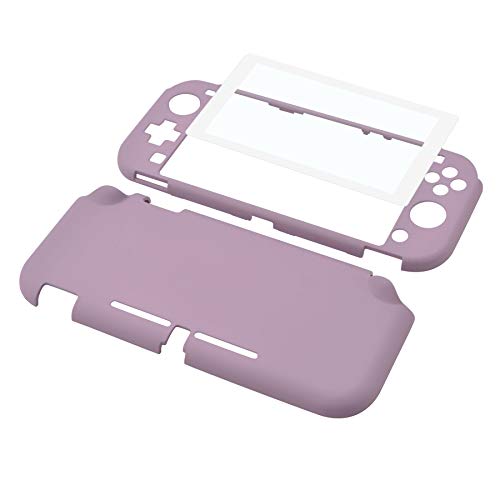 eXtremeRate PlayVital Funda para Nintendo Switch Lite Carcasa Tacto Suave Estuche Acoplable con Protector de Pantalla de Vidrio Templado Protectora Duradera para Control Switch Lite(Violeta Grisáceo)