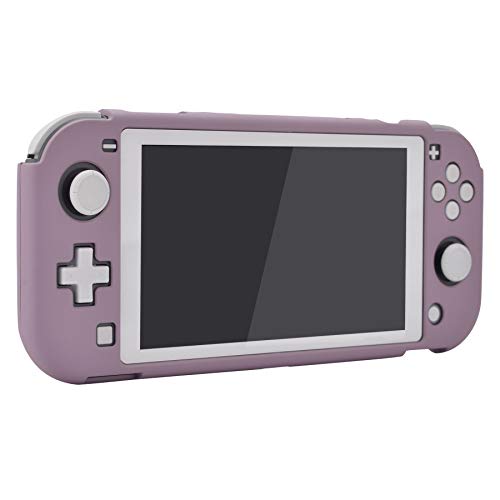 eXtremeRate PlayVital Funda para Nintendo Switch Lite Carcasa Tacto Suave Estuche Acoplable con Protector de Pantalla de Vidrio Templado Protectora Duradera para Control Switch Lite(Violeta Grisáceo)