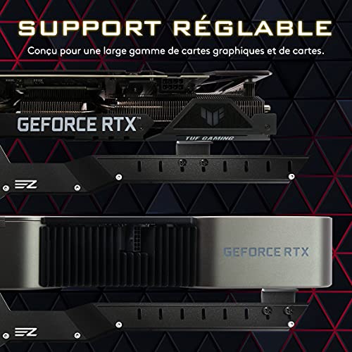 EZDIY-FAB Soporte GPU para tarjeta gráfica soporte GPU para soporte de tarjeta de vídeo, soporte de soporte para tarjetas de vídeo y soporte de funda RX6700, RTX3090-309EZ-negro