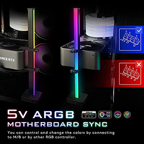 EZDIY-FAB Titular de la Tarjeta gráfica, Soporte de GPU 5V 3Pin ARGB, Soporte para Tarjeta de Video Sag Holder Soporte de Funda, Aluminio anodizado (Negro)