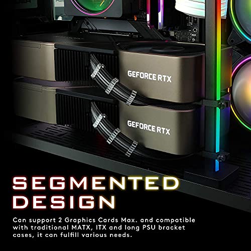 EZDIY-FAB Titular de la Tarjeta gráfica, Soporte de GPU 5V 3Pin ARGB, Soporte para Tarjeta de Video Sag Holder Soporte de Funda, Aluminio anodizado (Negro)