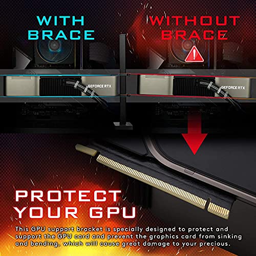 EZDIY-FAB Titular de la Tarjeta gráfica, Soporte de GPU 5V 3Pin ARGB, Soporte para Tarjeta de Video Sag Holder Soporte de Funda, Aluminio anodizado (Negro)