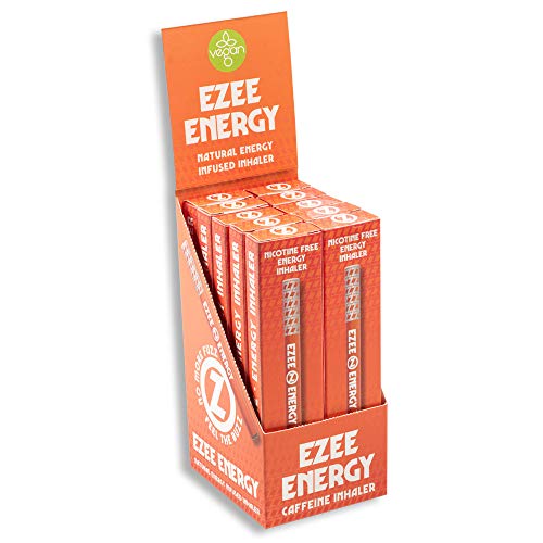 Ezee Energy Inhalador de alta energía libre de nicotina para el camino 400 inhalaciones desechables Ginseng - Taurina - Guaraná Paquete de 2