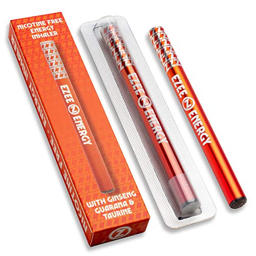 Ezee Energy Inhalador de alta energía libre de nicotina para el camino 400 inhalaciones desechables Ginseng - Taurina - Guaraná Paquete de 2