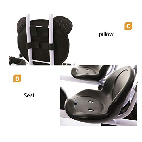 FABAX Cochecito de triciclo gemelo doble bicicleta bicicleta de bebé cinco modos gratis con 3 puntos protección de seguridad carro carro carro bebé carro bebé bebé carro (color: A)