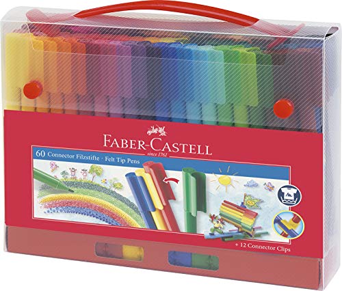 Faber-Castell 155560 - Maletín con 60 rotuladores, multicolor
