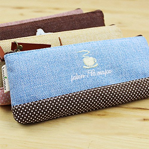 fabl Crew 1 pieza estuche lápiz bolsa patrón de caja Educación requisitos Azul Claro Algodón y lino Taza de café schreibwaren 18.5 * 8 * 2 cm