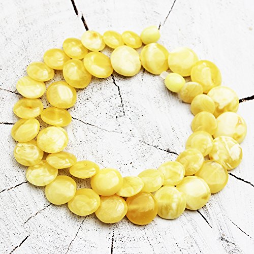 Fabulous caramelo discos ámbar collar con colgante en forma. Be in style!