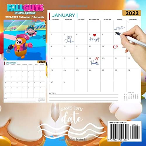Fall Guys Ultimate Knockout: OFFICIAL 2022 Calendar - Video Game calendar 2022 - A -18 monthly 2022-2023 Calendar - Planner Gifts for boys girls ... games Kalendar Calendario Calendrier). 1