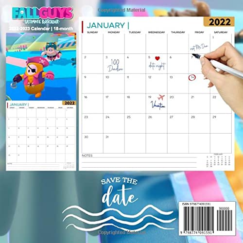 Fall Guys Ultimate Knockout: OFFICIAL 2022 Calendar - Video Game calendar 2022 - A -18 monthly 2022-2023 Calendar - Planner Gifts for boys girls ... games Kalendar Calendario Calendrier). 9