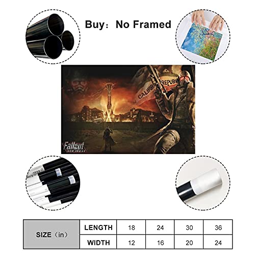 Fallout New Vegas Juego Cover Posters 2 Canvas Poster Art Decor Cuadro Cuadro Cuadro Cuadro Cuadro para Sala Dormitorio Decoración Unframe-style116×24 pulgadas (40×60cm)