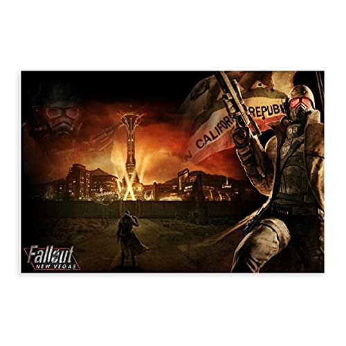 Fallout New Vegas Juego Cover Posters 2 Canvas Poster Art Decor Cuadro Cuadro Cuadro Cuadro Cuadro para Sala Dormitorio Decoración Unframe-style116×24 pulgadas (40×60cm)