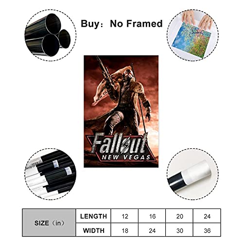 Fallout New Vegas Juego Cover Posters 3 Lienzo Póster Decoración de Dormitorio Deportes Paisaje Oficina Decoración Regalo Unframe-style116 × 24 pulgadas (40 × 60 cm)