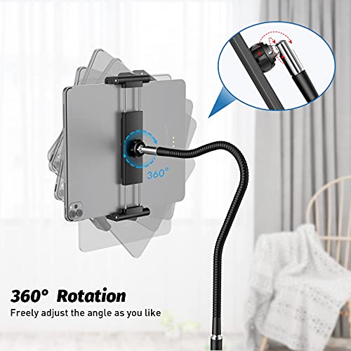 FAPPEN Soporte de Pie para Tablet, Soporte de Cuello de Cisne 360 grados para Tablet con Altura Ajustable y Base Estable de 3.1 lb para iPad Mini Air Pro 12.9, Galaxy Tab (4.5 '' - 12.9 '')