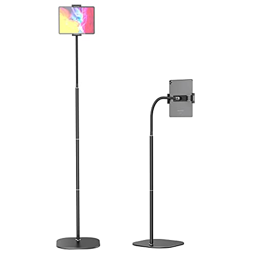 FAPPEN Soporte de Pie para Tablet, Soporte de Cuello de Cisne 360 grados para Tablet con Altura Ajustable y Base Estable de 3.1 lb para iPad Mini Air Pro 12.9, Galaxy Tab (4.5 '' - 12.9 '')