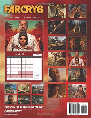 Fạr cry 6: Video Game Calendar 2022 - Games calendar 2022-2023 18 months- Planner Gifts boys girls kids and all Fans (Kalendar Calendario Calendrier).