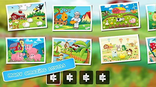 Farm Animal Games - Adorable family Jigsaw Puzzles for Kids, boys, girls and preschool toddlers