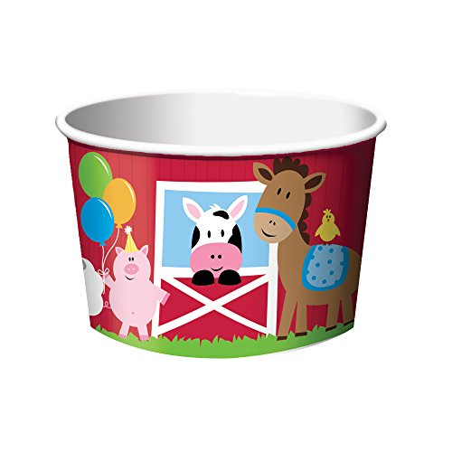 Farm Animals - Juego de 6 tazas de papel rojo