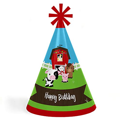 Farm Animals - Sombreros de fiesta de cumpleaños para niños y adultos - Juego de 8 (tamaño estándar)