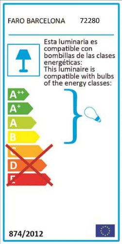 FARO BARCELONA 72280 - CELA Aplique, 15W, Acero Inoxidable 304 y difusor de pc Opal (Bombilla no incluida)