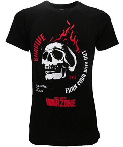 Fashion UK Camiseta Call of Duty Warzone Gulag Survive original oficial negro adulto y niño Negro L
