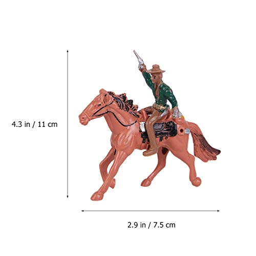FEEE-ZC 1 Juego de Figuras de plástico de Indio y Vaquero con Tienda de Caballos Totem Wild West Cowboy Kit en Miniatura Ideal para niños como Proyecto Escolar