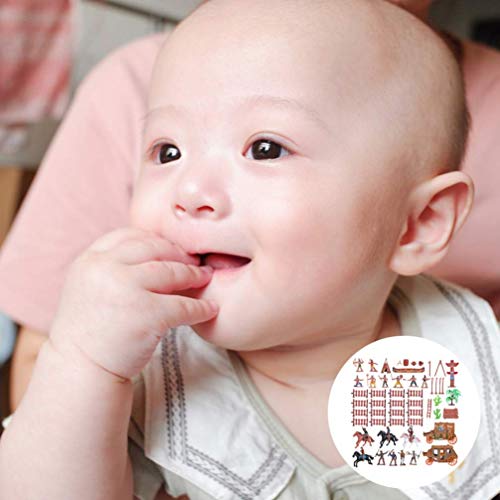 FEEE-ZC 1 Juego de Figuras de plástico de Indio y Vaquero con Tienda de Caballos Totem Wild West Cowboy Kit en Miniatura Ideal para niños como Proyecto Escolar