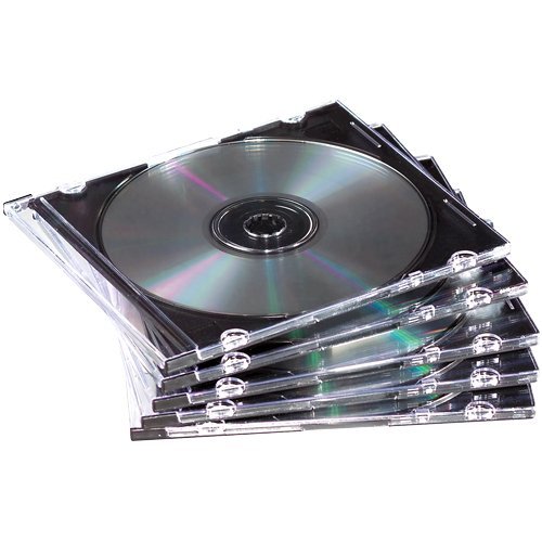 Fellowes 98316 - Pack de 25 Cajas Estuche para CDs/DVDs Slim, Transparente