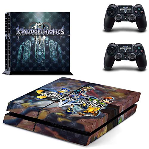 FENGLING Game Kingdom Hearts Ps4 Stickers Play Station 4 Skin Sticker Decals For Playstation 4 Ps4 Console and Controller Skins Vinyl