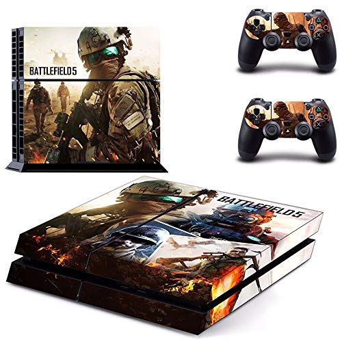 FENGLING Juego Battlefield 5 Ps4 Skin Sticker Decal para Sony Playstation 4 Console y 2 Controladores Ps4 Skins Sticker Vinyl