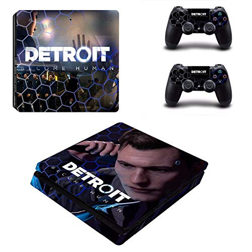 FENGLING Juego Detroit Become Human Ps4 Slim Skin Sticker Decal para Sony Playstation 4 Console y 2 Controladores Ps4 Slim Skins Stickers