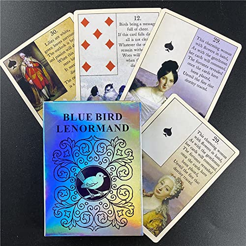 FEZBD Bluebird Lenormand Oracle Tarjetas Misterio Guía adivinación Destiny Destiny Tarot Card Juego para Regalos de Amigos de la Familia