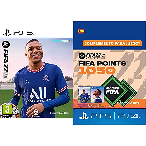 FIFA 22 [Playstation 5] + FIFA 22 Ultimate Team - 1050 FIFA Points | PS4/PS5 Código de descarga - Cuenta española