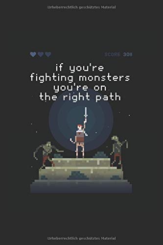 Fight Monsters: Punktraster Notizbuch mit 120 Seiten, Gaming Geschenk, Zocker Notizheft, Originelle Geschenk-Idee