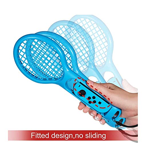 FiiMoo Raqueta de tenis para Nintendo Switch 【 2pzs 】 Joy Con Controller Grip Sports Game Accesorios para Mario Tennis Aces (Azul & Rojo)