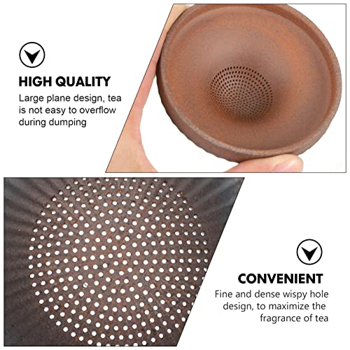 Filtro de Porcelana de Colador de Té de Cerámica: Vintage Hecha a Mano de Té Rack Chino Kungfu Tetero Titular Titular de La Ceremonia de Té Herramientas