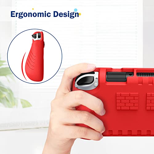 Fintie Funda Compatible con Nintendo Switch OLED (2021) con 2 Ranuras para Tarjetas de Juego - [Apta para Niños] Ultraligera a Prueba de Golpes, de Agarre Ergonómico, Rojo