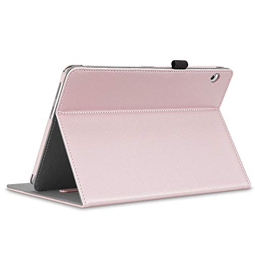 Fintie Funda para Huawei MediaPad T3 10 - [Multiángulo] Folio Carcasa con Bolsillo de Documentos Función de Soporte para Huawei Mediapad T3 10 Tablet 9.6 Pulgadas IPS HD, Oro Rosa