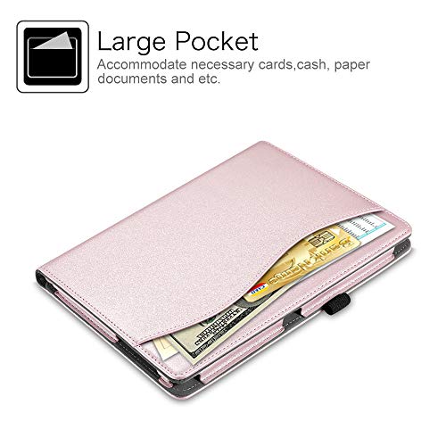 Fintie Funda para Huawei MediaPad T3 10 - [Multiángulo] Folio Carcasa con Bolsillo de Documentos Función de Soporte para Huawei Mediapad T3 10 Tablet 9.6 Pulgadas IPS HD, Oro Rosa