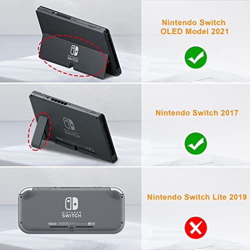 Fintie Funda Portátil Compatible con Nintendo Switch/Switch OLED (2021) - [Antichoque] Estuche Dura para Viaje con 10 Ranuras y Bolsillo Interno para Joy-con, No Tocar