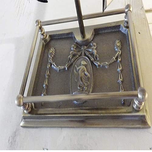 Fireplace Tools/fireplace accessories 4 piece Durable fireplaces tools wrought iron outdoor indoor fireplaces Hearth Tool Set with Stand Base Holder (Black)