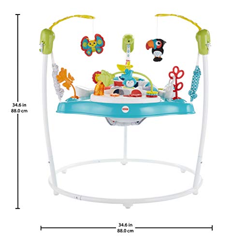 Fisher-Price Columpio Amigos del Safari con música y sonidos en inglés para bebés (Mattel GWD42)