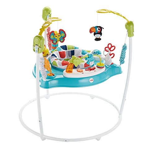 Fisher-Price Columpio Amigos del Safari con música y sonidos en inglés para bebés (Mattel GWD42)