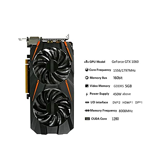 Fit for GIGABYTE GA MSI Raphic Card GTX 750Ti 2GB 960 2G 4G 1050Ti 4G 1060 3G 5G GPU Soporte AMD Intel Desktop CPU Motherboard(Color:1060-5GB)