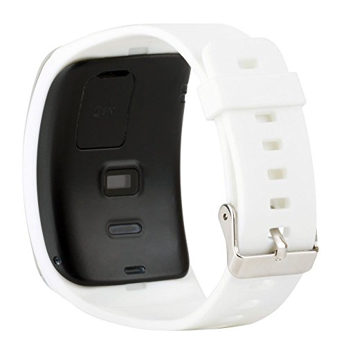Fit-power Samsung Galaxy Gear S R750 Pulsera de repuesto de reloj inteligente inalámbrico con hebilla de seguridad, blanco