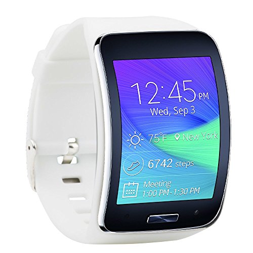 Fit-power Samsung Galaxy Gear S R750 Pulsera de repuesto de reloj inteligente inalámbrico con hebilla de seguridad, blanco