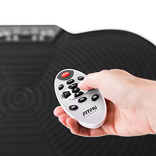 FITFIU Fitness PV-100 - Plataforma Vibratoria Oscilante, con movimiento en 2 planos, 400 W, 99 velocidades, 9 programas predeterminados, 2 cuerdas elásticas, mando, peso máx 150 kg, color Rojo