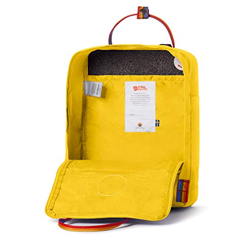 Fjallraven Kånken Rainbow Mochila, Unisex Adulto, Patrón De Amarillo Cálido-Arco Iris, 27x13x38cm
