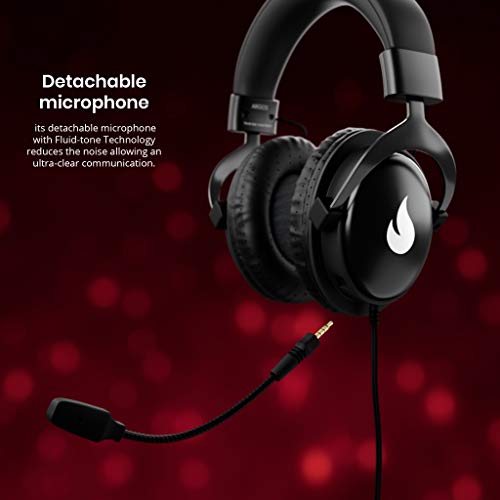 Flamefall Argos - Auriculares gaming HD con drivers de 50mm, micrófono extraíble y cómoda estructura de metal (PS4)